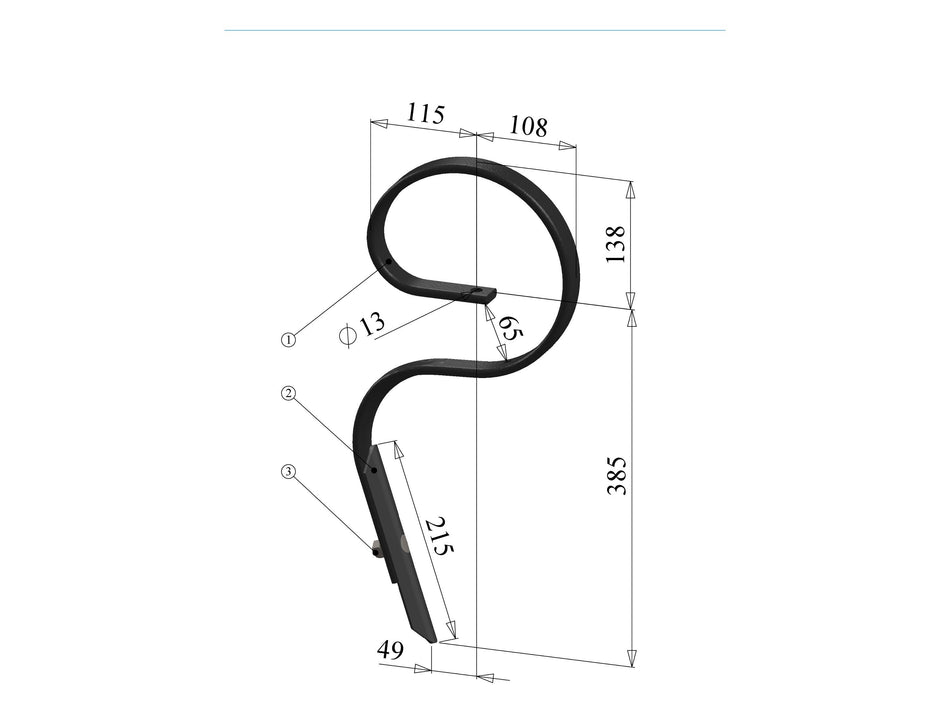 Spring tines with share for universal use | for installation height 380 mm