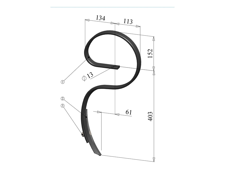 Spring tines with share for universal use