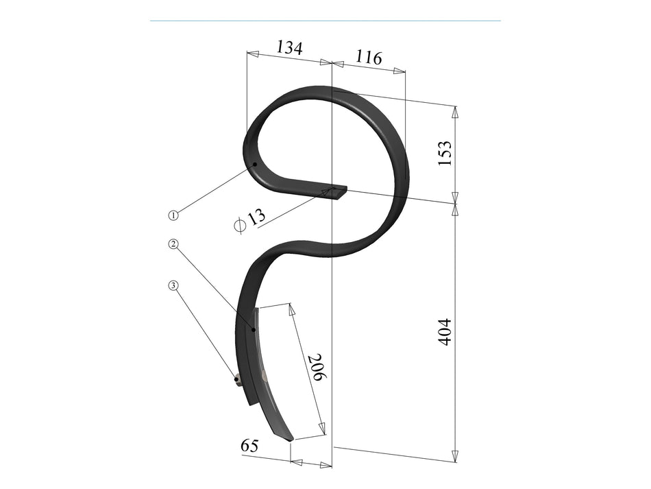 Spring tines with share for universal use