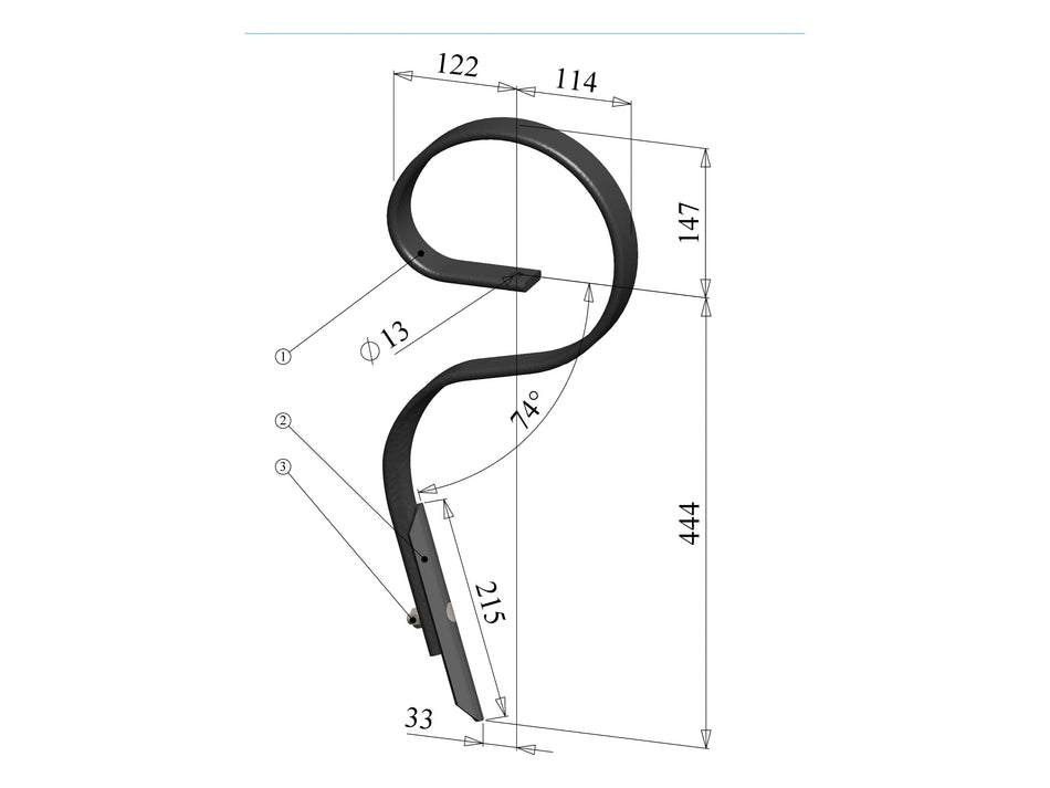 Spring tines with share for universal use