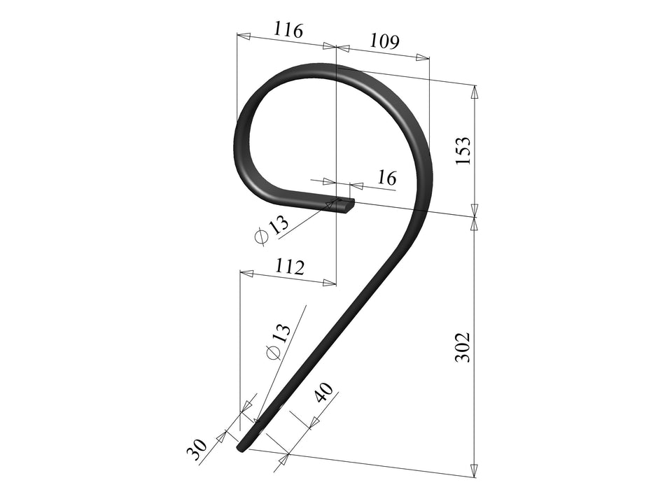 Prong spring for universal use | straight