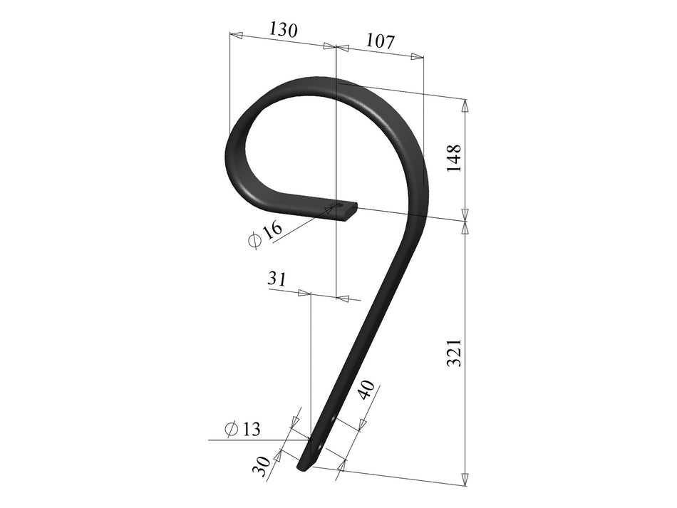 Prong spring for universal use | straight, long