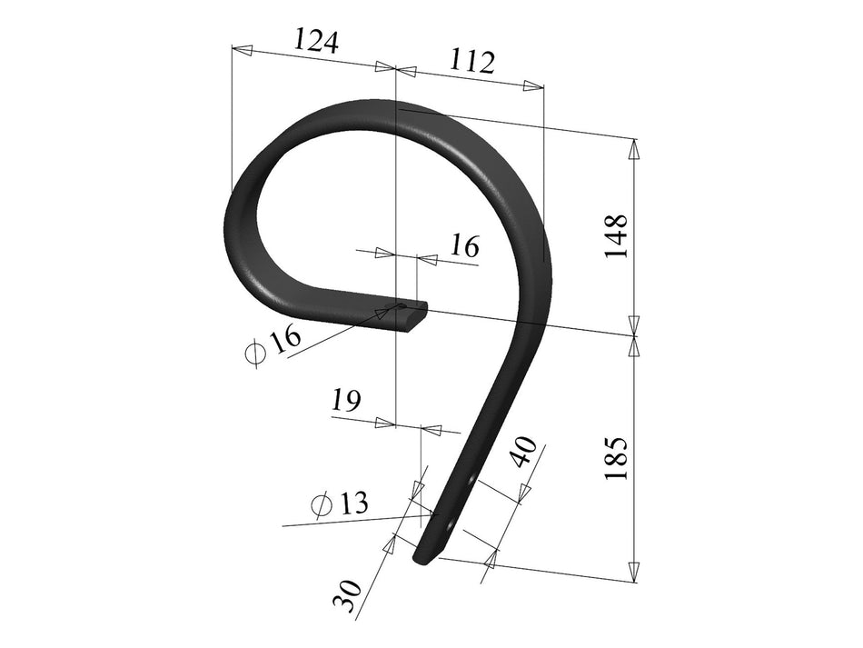 Prong spring for universal use | straight, short