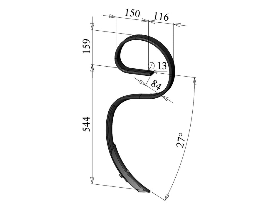 Spring tines with share for universal use