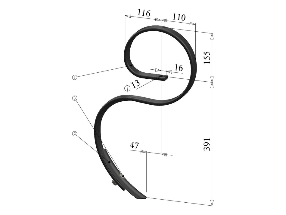 Spring tines with share for universal use