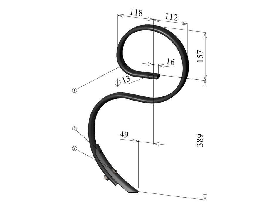 Spring tines with share for universal use | reinforced