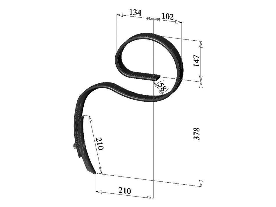 Spring tines with share for universal use