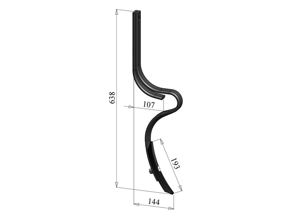 Track loosening tines with
 Leaf and overspring for universal
