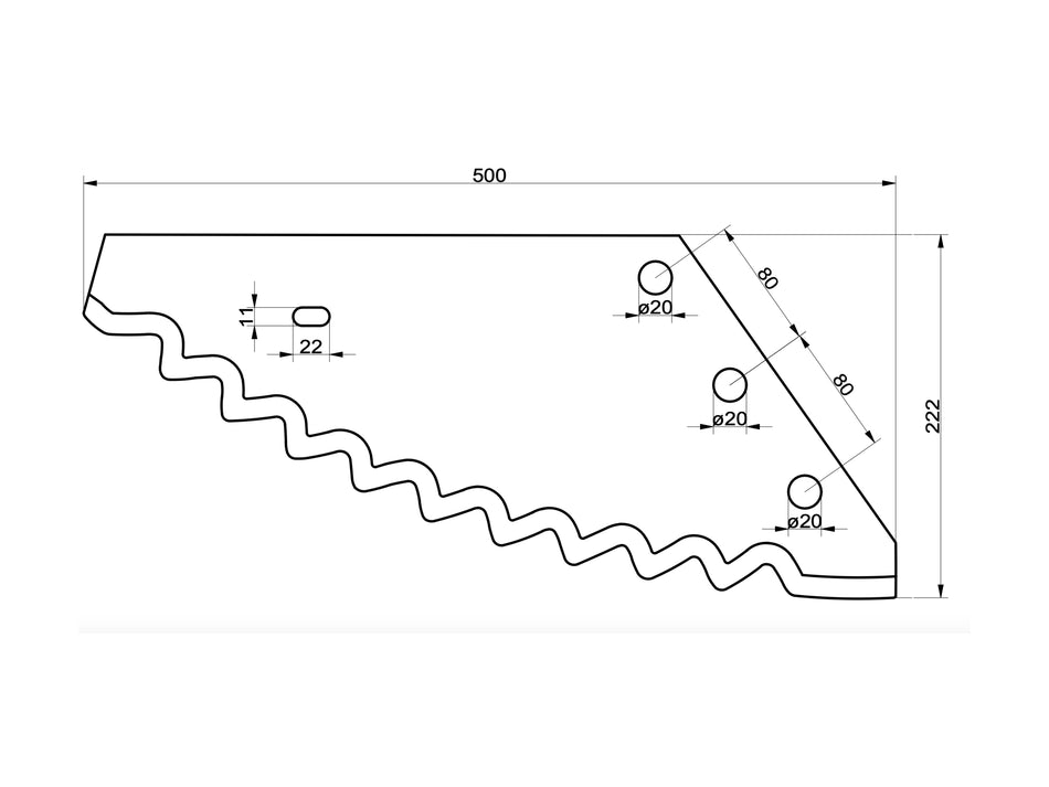 Feed mixer wagon knife for universal use