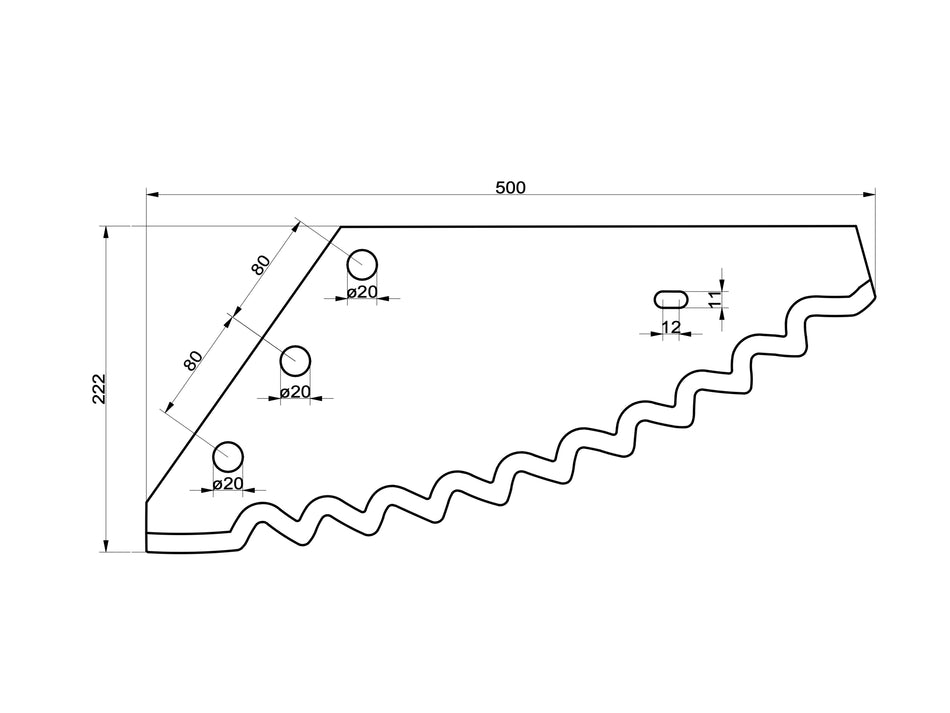 Feed mixer wagon knife for universal use