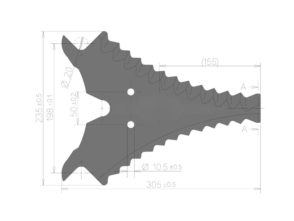 Loading wagon knife for Strautmann
