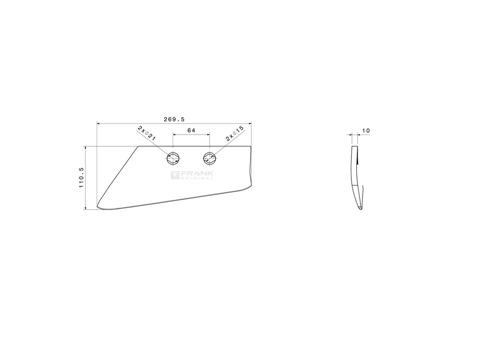 Fertilizer injector share for Kuhn | left