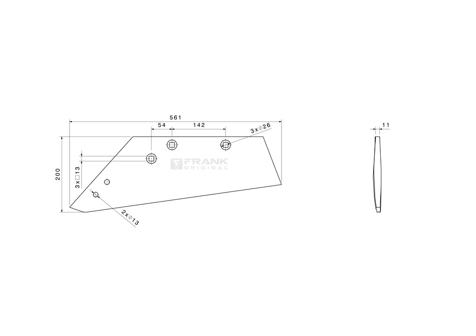 Changeable tip group for Rabewerk | left