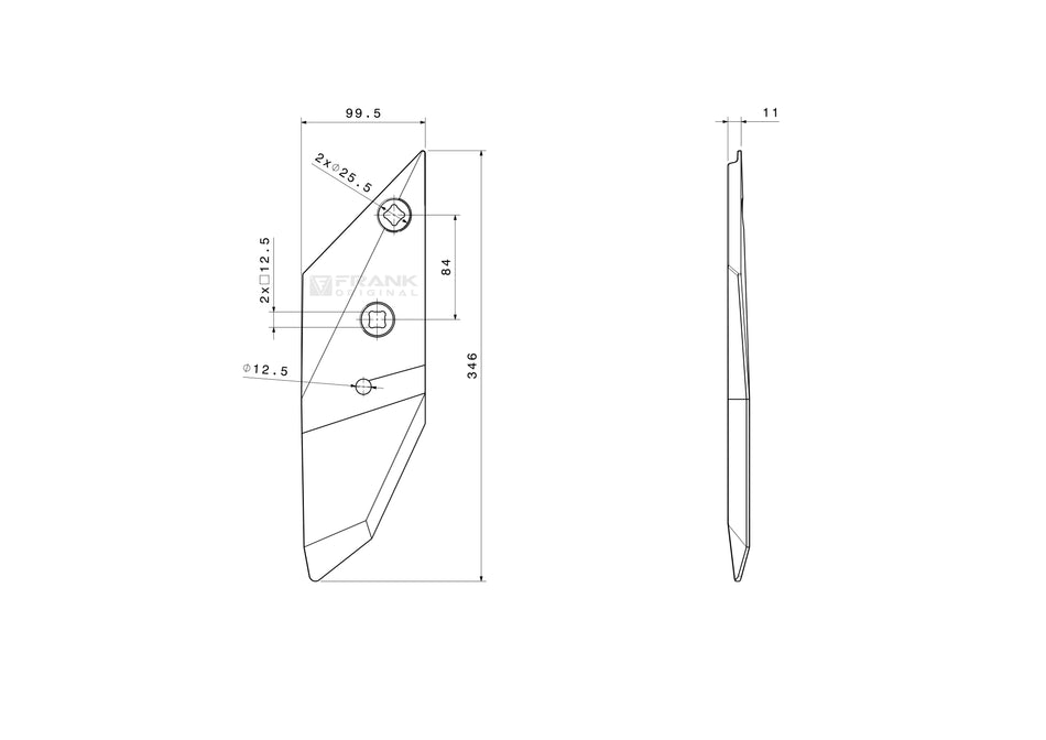 Front section of the share for Lemken | left