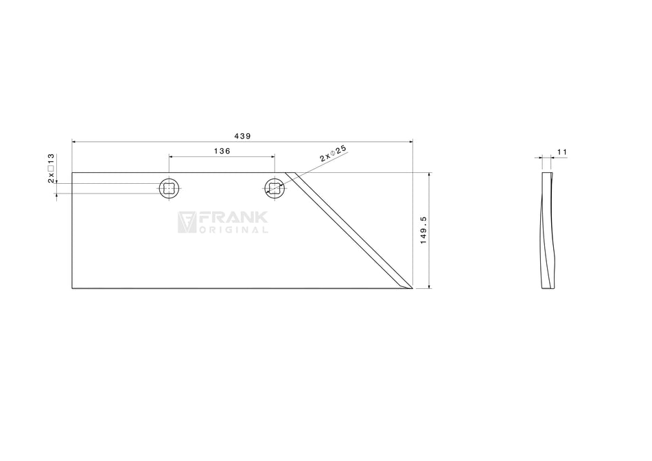 Rear section for Lemken | right