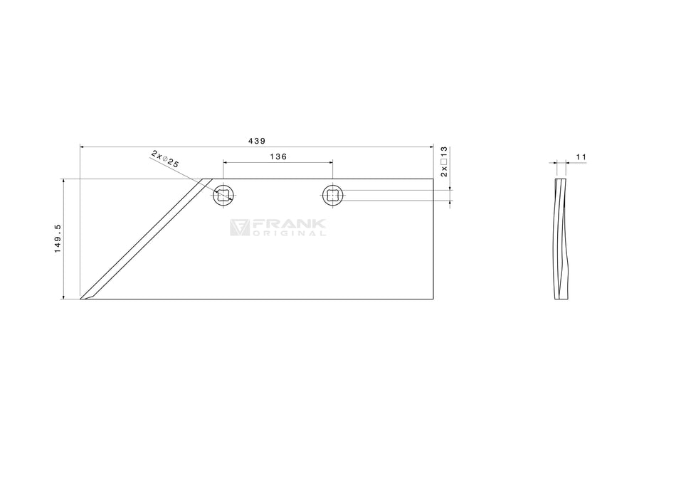 Rear section for Lemken | left