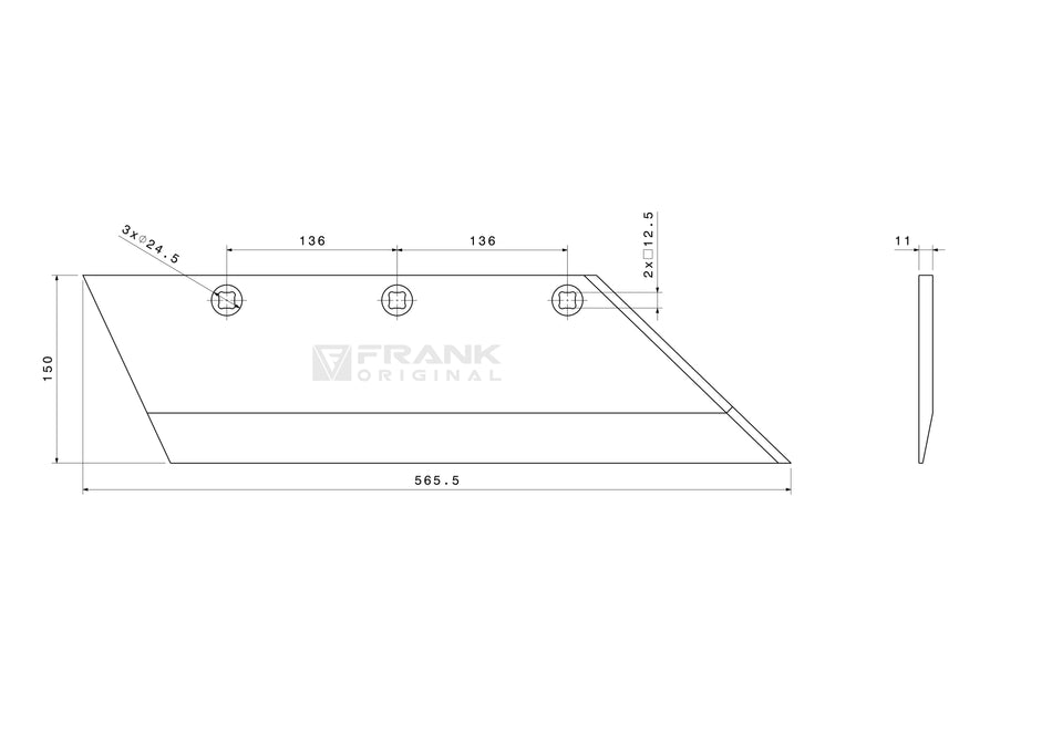 Rear section for Lemken | right