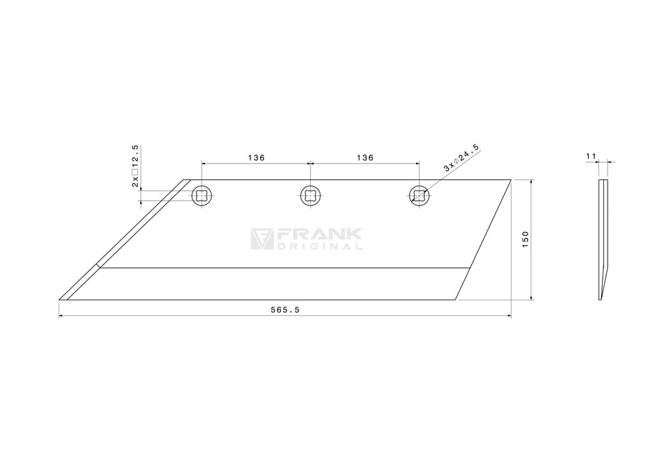 Rear section for Lemken | left