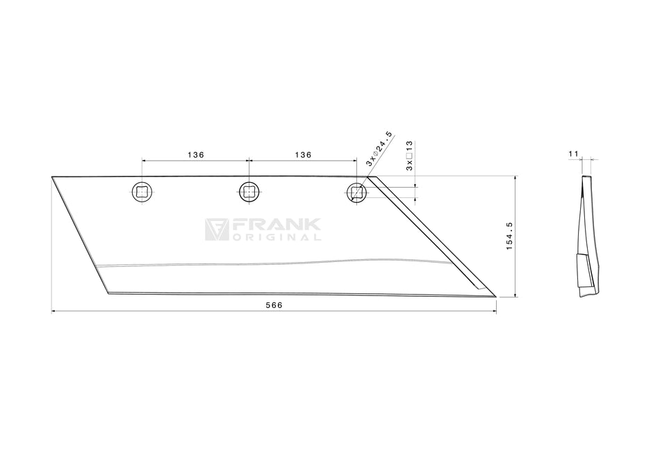 Share wing for Lemken | H2000 | right