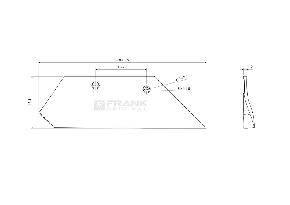 Snipe tail section for Överum / Fiskars | 14" | right