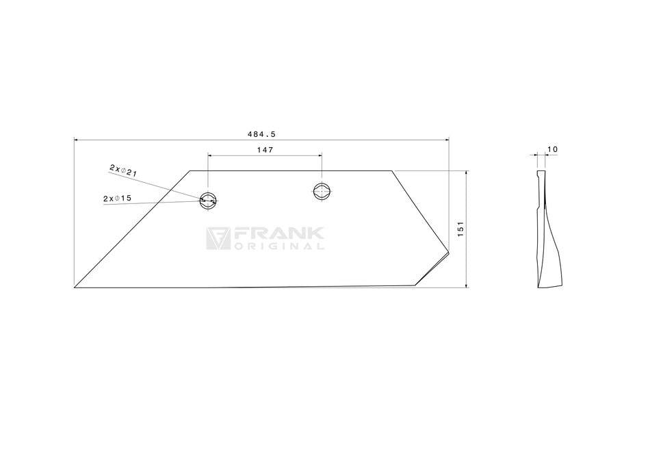 Snipe tail section for Överum / Fiskars | 14" | left