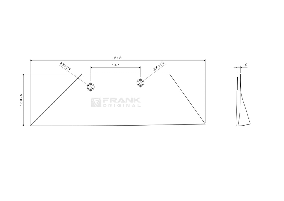 Snipe rear section for Överum / Fiskars | 16" | left