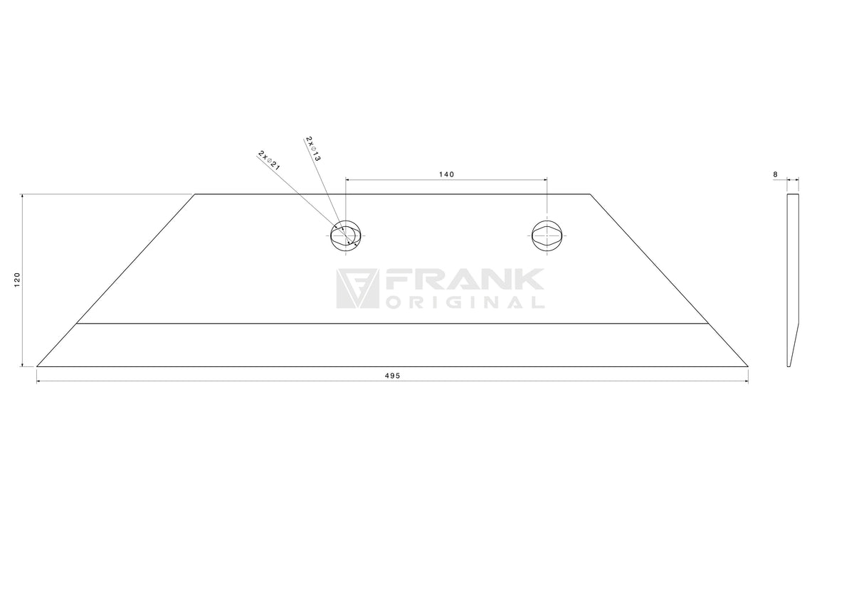 Schar-Hinterteil für Överum / Fiskars | 16" | rechts