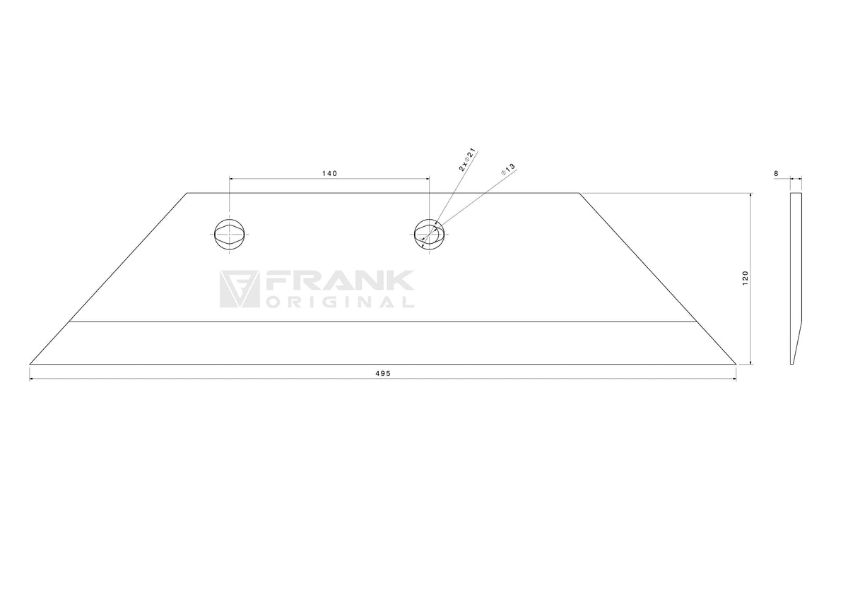 Schar-Hinterteil für Överum / Fiskars | 16" | links