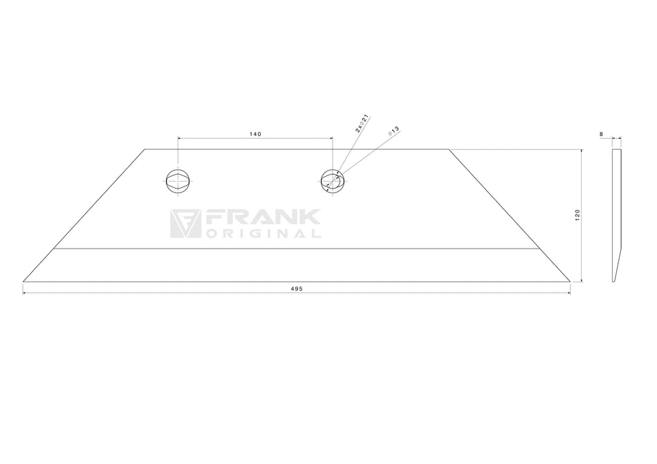 Schar-Hinterteil für Överum / Fiskars | 16" | links
