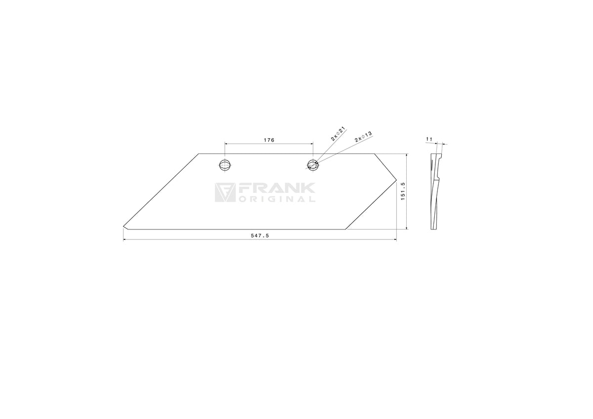 Schar-Hinterteil für Överum / Fiskars | 16" | links