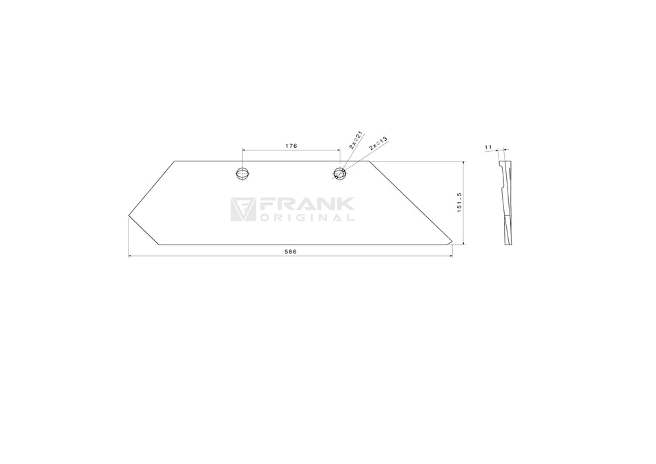 Schar-Hinterteil für Överum / Fiskars | 18" | rechts