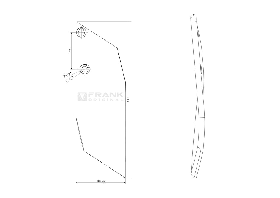 Schar-Vorderteil für Överum / Fiskars | rechts