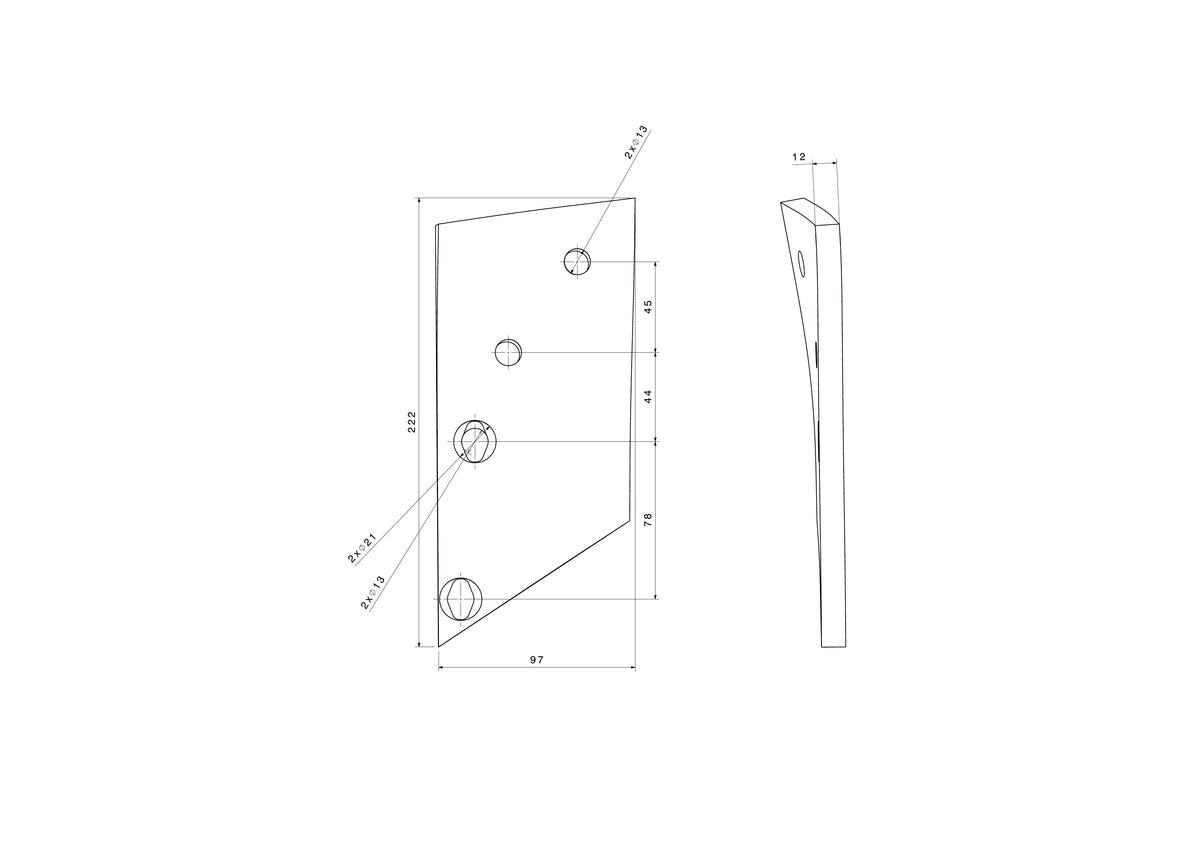 Scharhalter für Överum / Fiskars | links