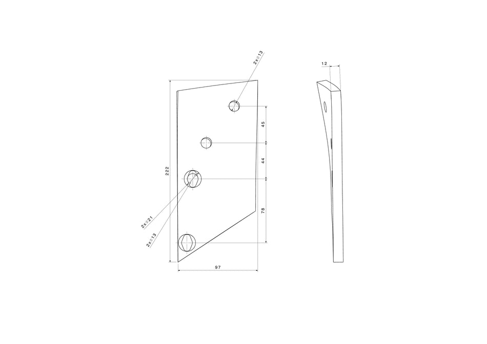 Scharhalter für Överum / Fiskars | links