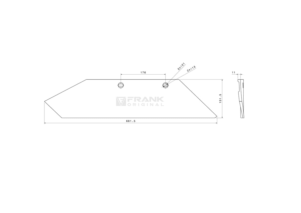 Schar-Hinterteil für Överum / Fiskars | 20" | rechts