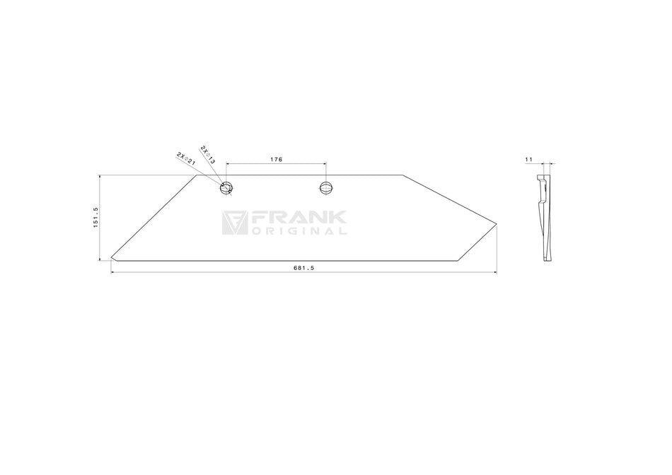Schar-Hinterteil für Överum / Fiskars | 20" | links