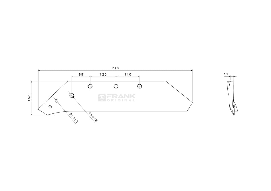 Share for revesible point for Kverneland | 20" | left