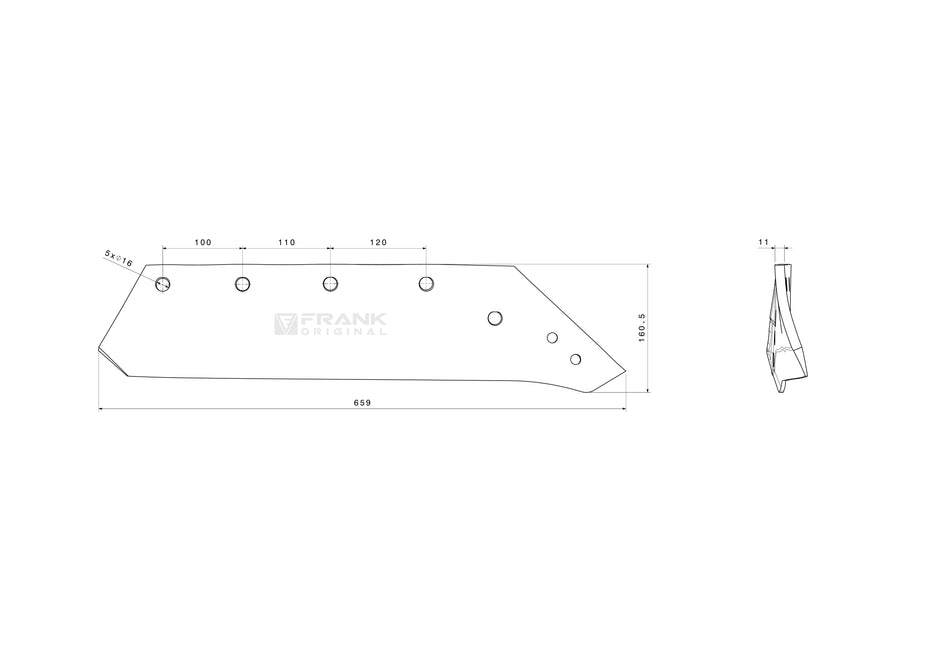 Share for revesible point for Kverneland | 18" | right