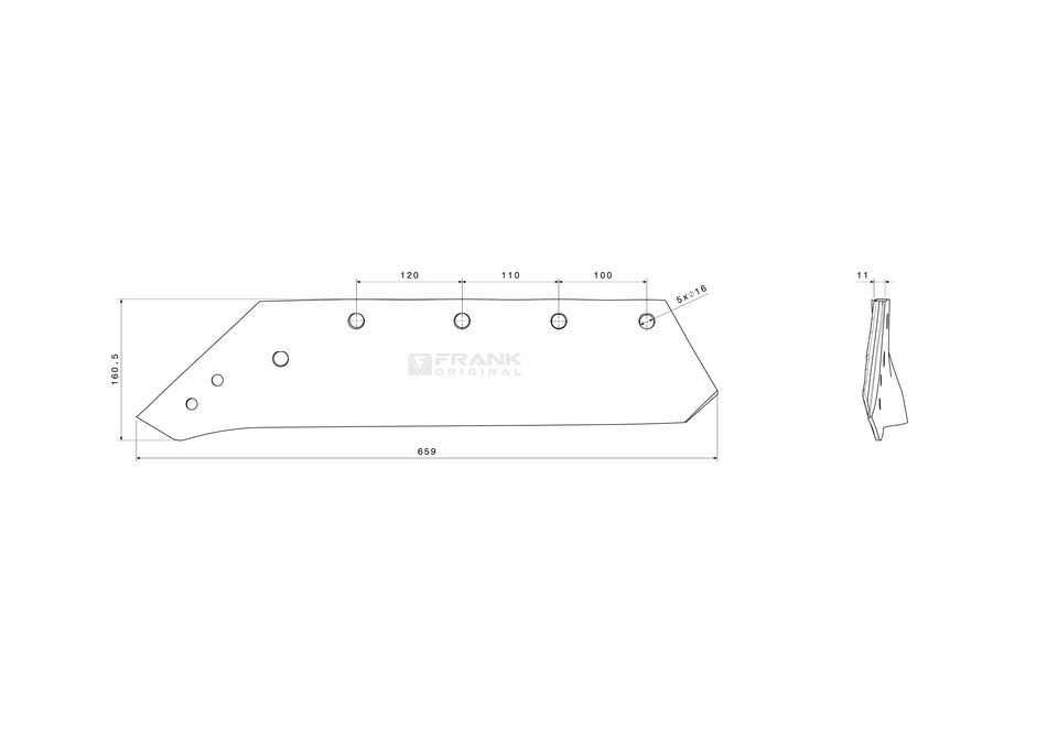 Share for revesible point for Kverneland | 18" | left