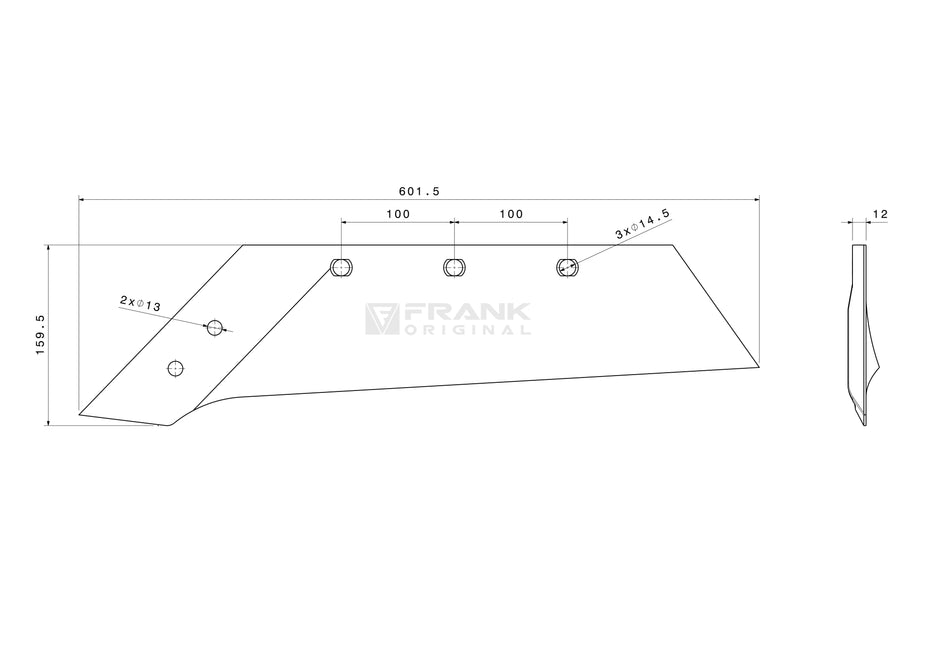 Interchangeable tip share for Amazone / BBG | 16" | left