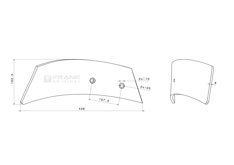 Insert plate for Lemken | right