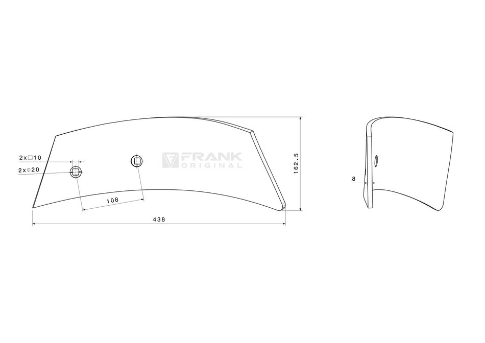 Insert plate for Lemken | left