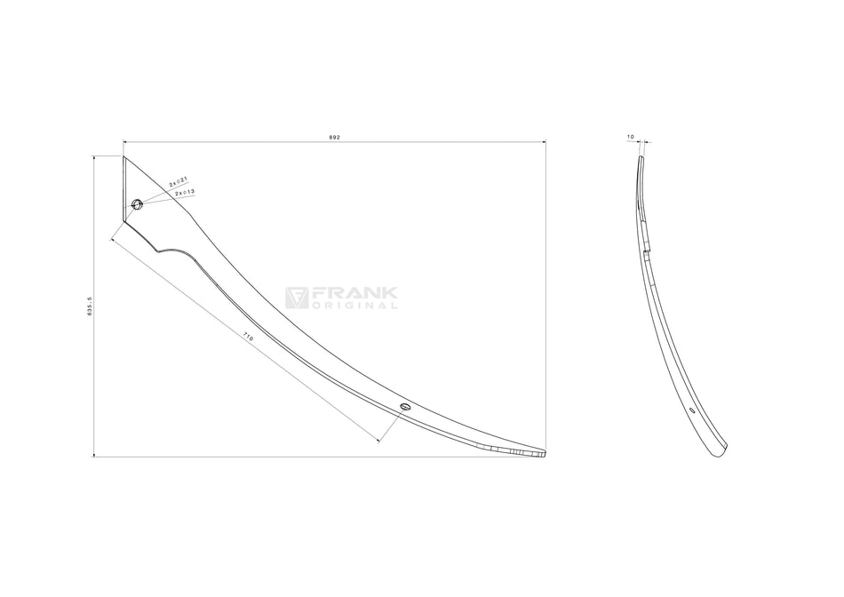 Streichblech-Streifen für Överum / Fiskars | #  3 | rechts