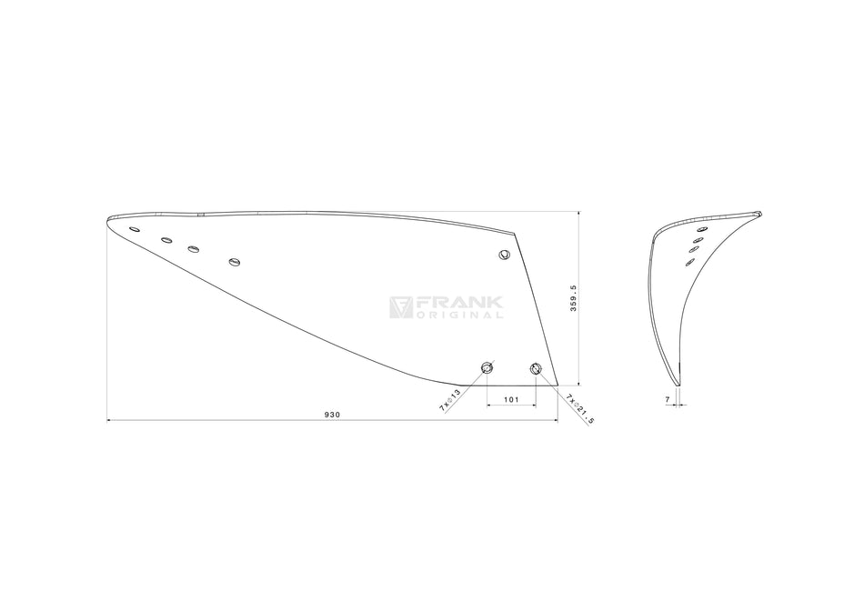 Rear mouldboard for Överum / Fiskars | right