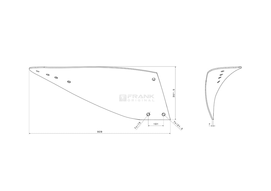 Rear mouldboard for Överum / Fiskars | right