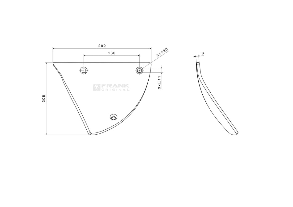 Paintbrush front part for Lemken | right