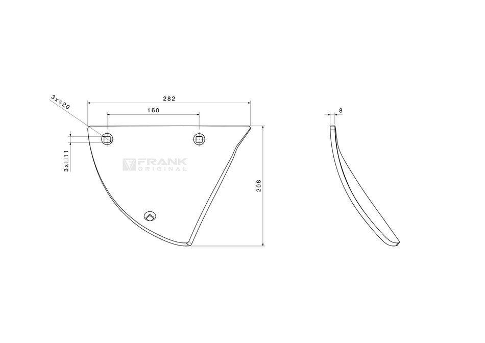Paintbrush front part for Lemken | left