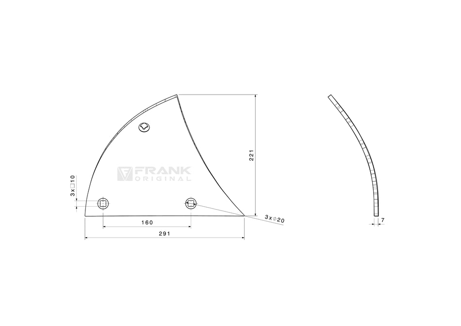 Streichblech-Vorderteil für Lemken | rechts