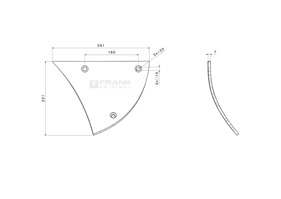Paintbrush front part for Lemken | right