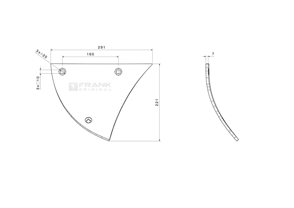 Paintbrush front part for Lemken | left
